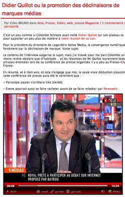 Didier Quillot sur l observatoire des medias