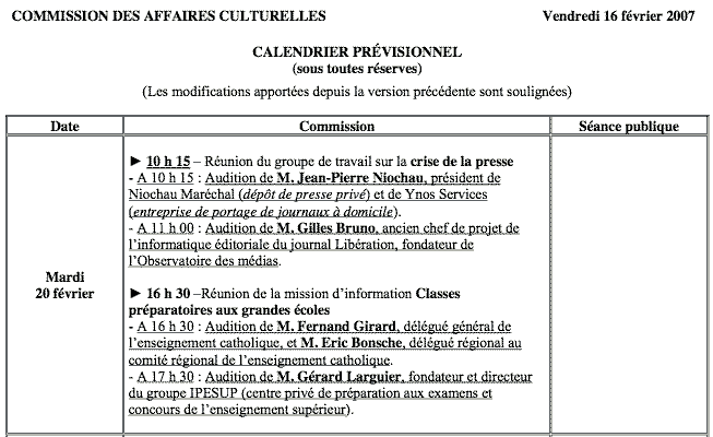 calendrier prévisionnel calendrier prévisionnel