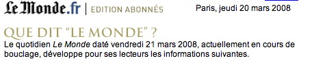 que dit le monde