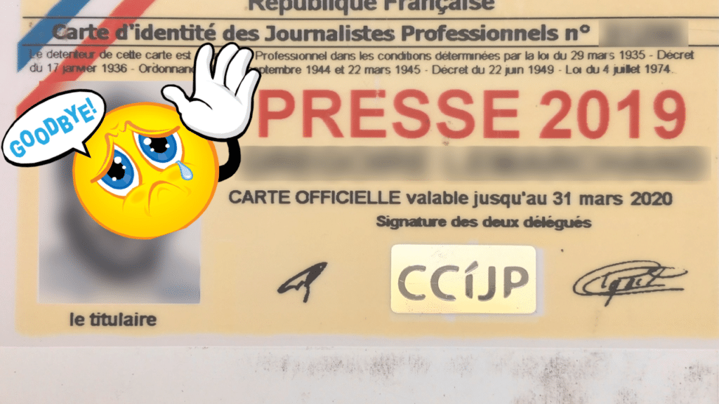 au revoir la carte de presse